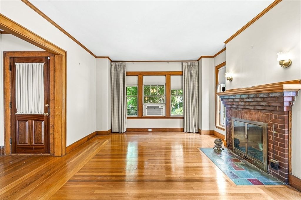 Empty room, Fireplace, Interior, Wood Texture Flooring