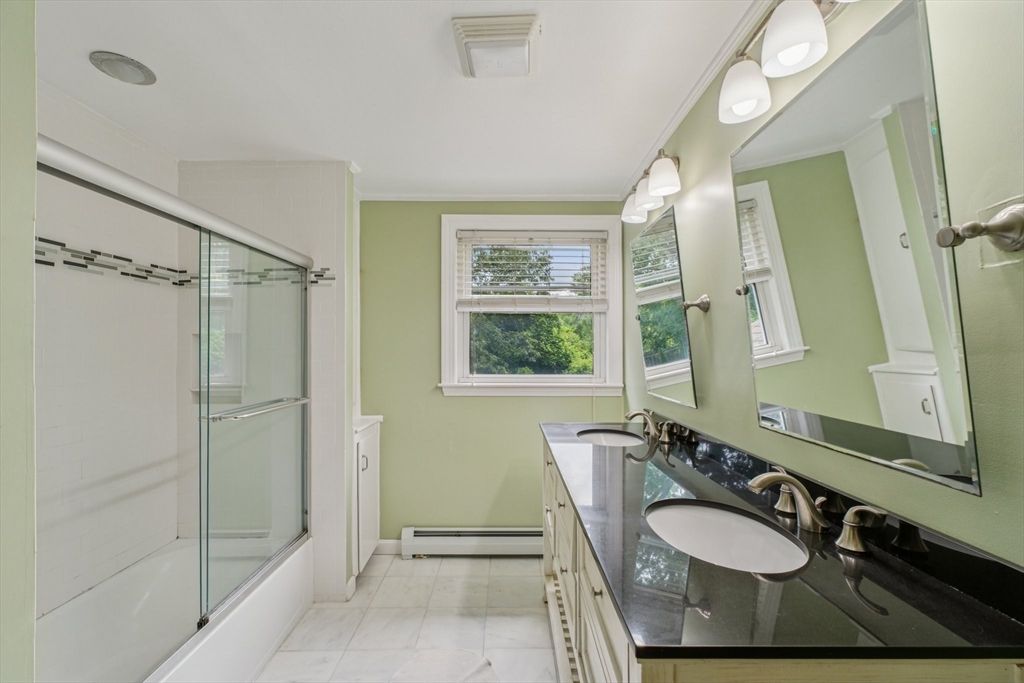 Bathroom, Dual Sink Vanities, Glass Shower, Interior