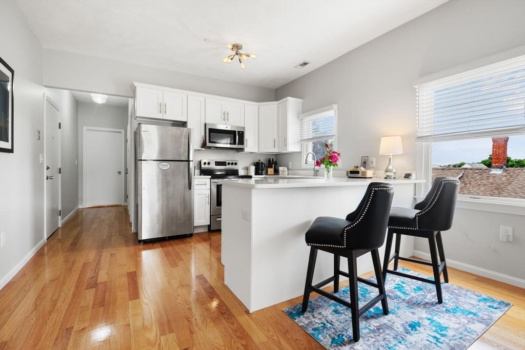 Interior, Kitchen, Stainless Steel Appliances, Wood Texture Flooring