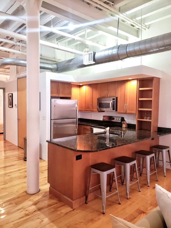 Interior, Kitchen, Stainless Steel Appliances, Wood Texture Flooring