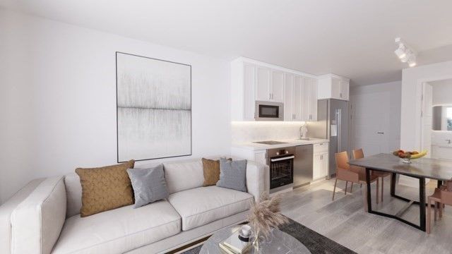 Dining room, Interior, Kitchen, Living room, Stainless Steel Appliances