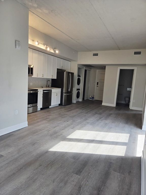 Interior, Kitchen, Stainless Steel Appliances, Washer, Wood Texture Flooring