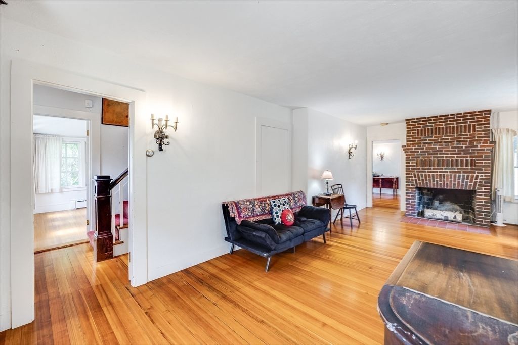 Fireplace, Interior, Stone Walls, Wood Texture Flooring