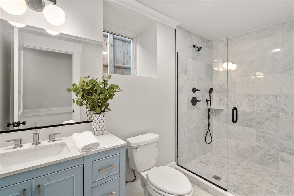 Bathroom, Glass Shower, Interior, Marble Walls