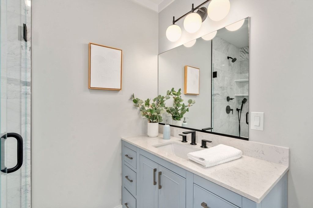 Bathroom, Glass Shower, Interior, Marble Walls