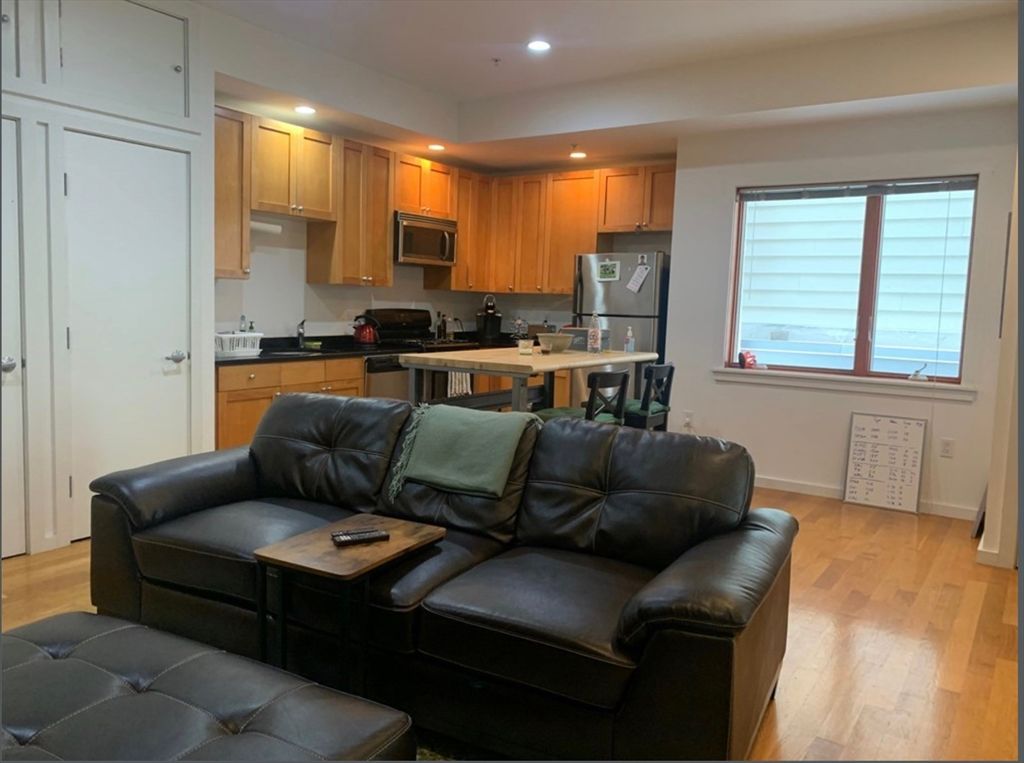 Dining room, Interior, Kitchen, Living room, Recessed Lighting, Water, Wood Texture Flooring