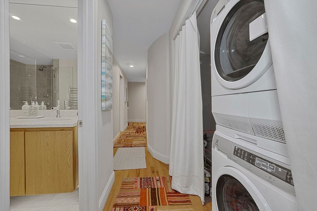 Interior, Recessed Lighting, Utility Closets, Washer, Wood Texture Flooring