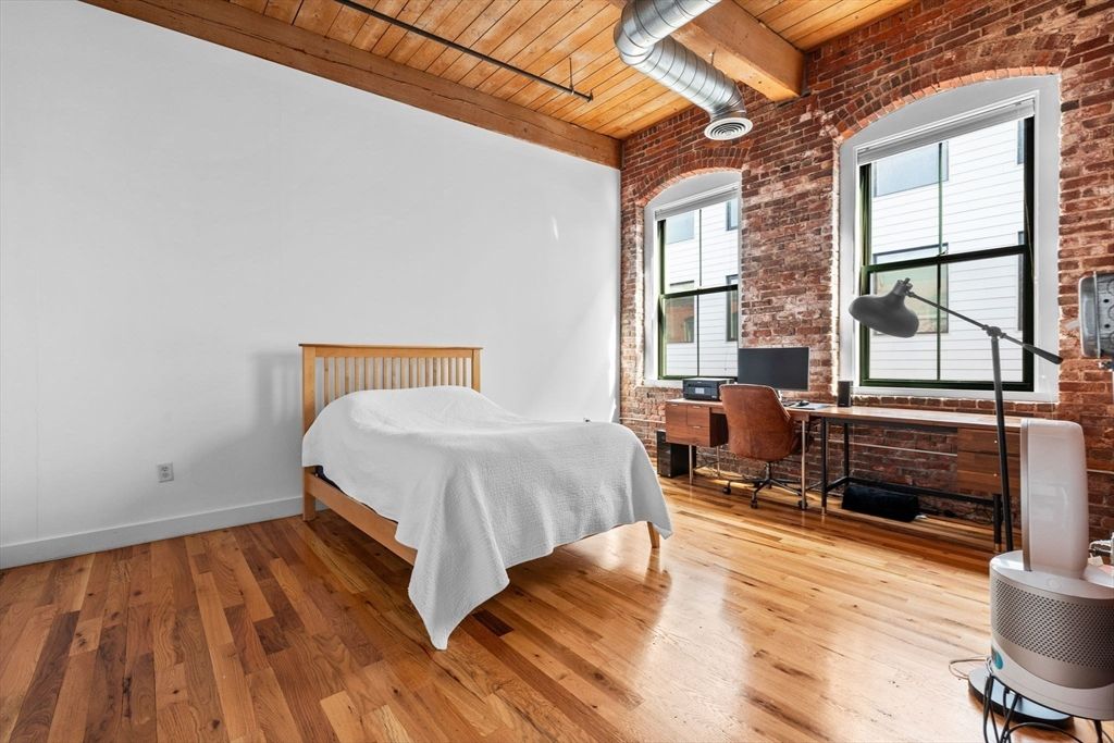 Bedroom, Home Office, Interior, Stone Walls, Wooden Beams, Wooden Ceilings, Wood Texture Flooring