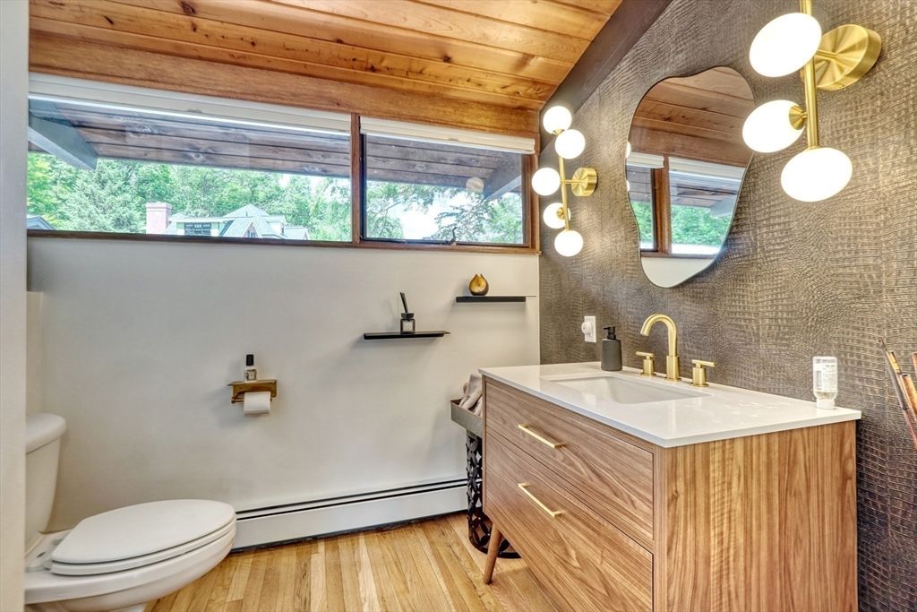 Bathroom, Interior, Wooden Ceilings, Wood Texture Flooring