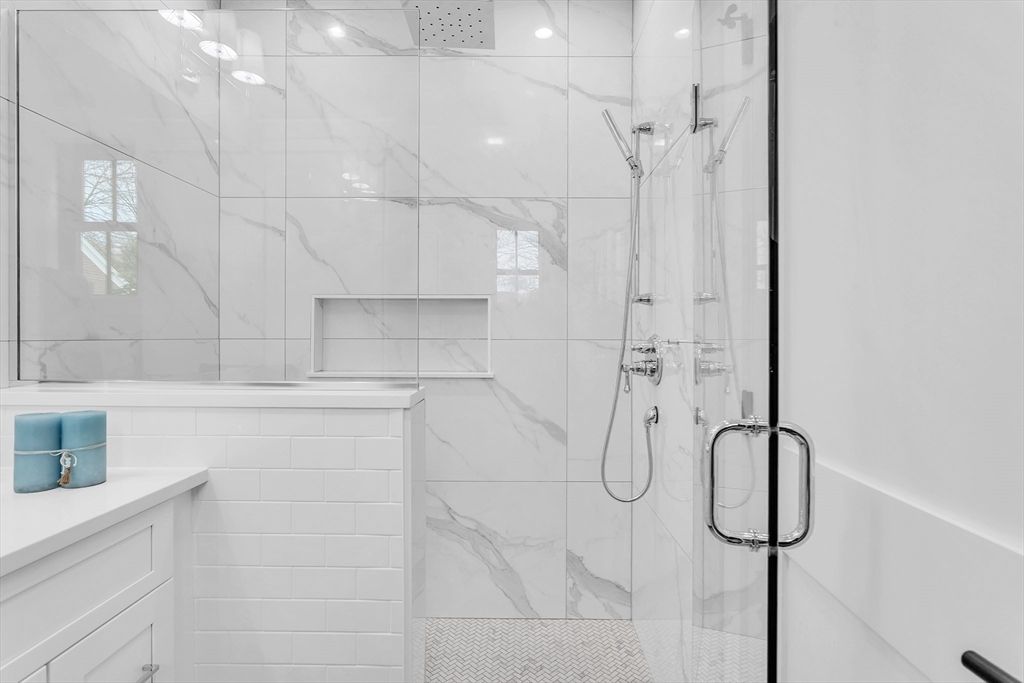 Bathroom, Glass Shower, Interior, Marble Walls