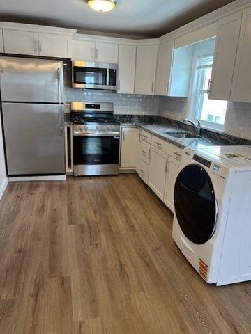 Interior, Kitchen, Stainless Steel Appliances, Wood Texture Flooring