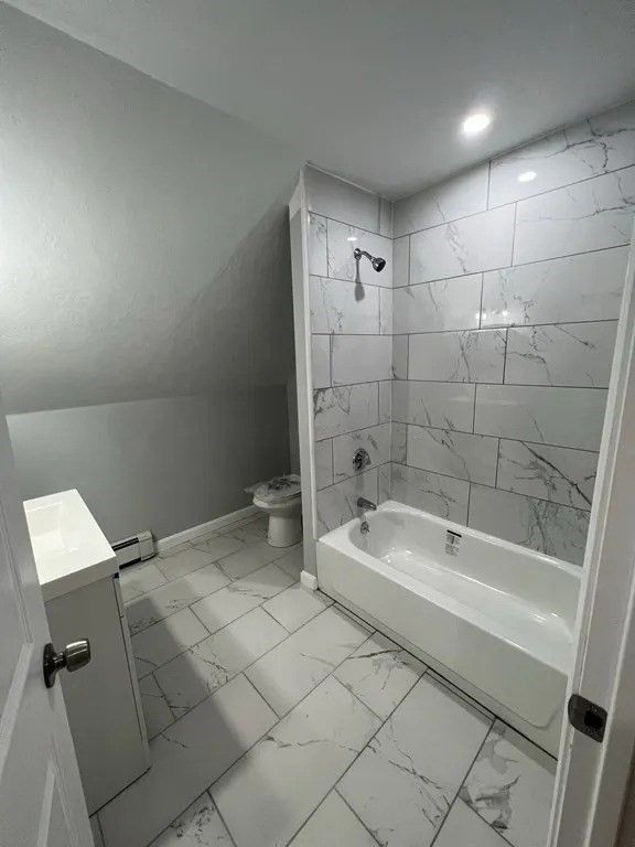 Bathroom, Interior, Marble, Marble Walls, Recessed Lighting