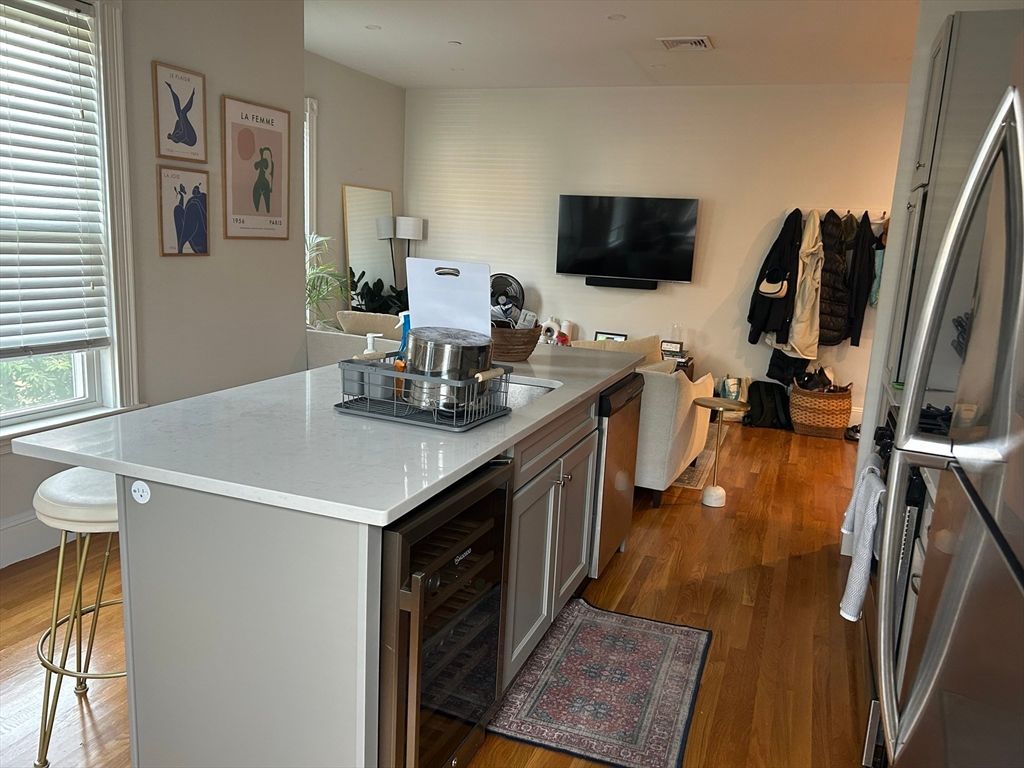 Interior, Kitchen, Stainless Steel Appliances, Wood Texture Flooring
