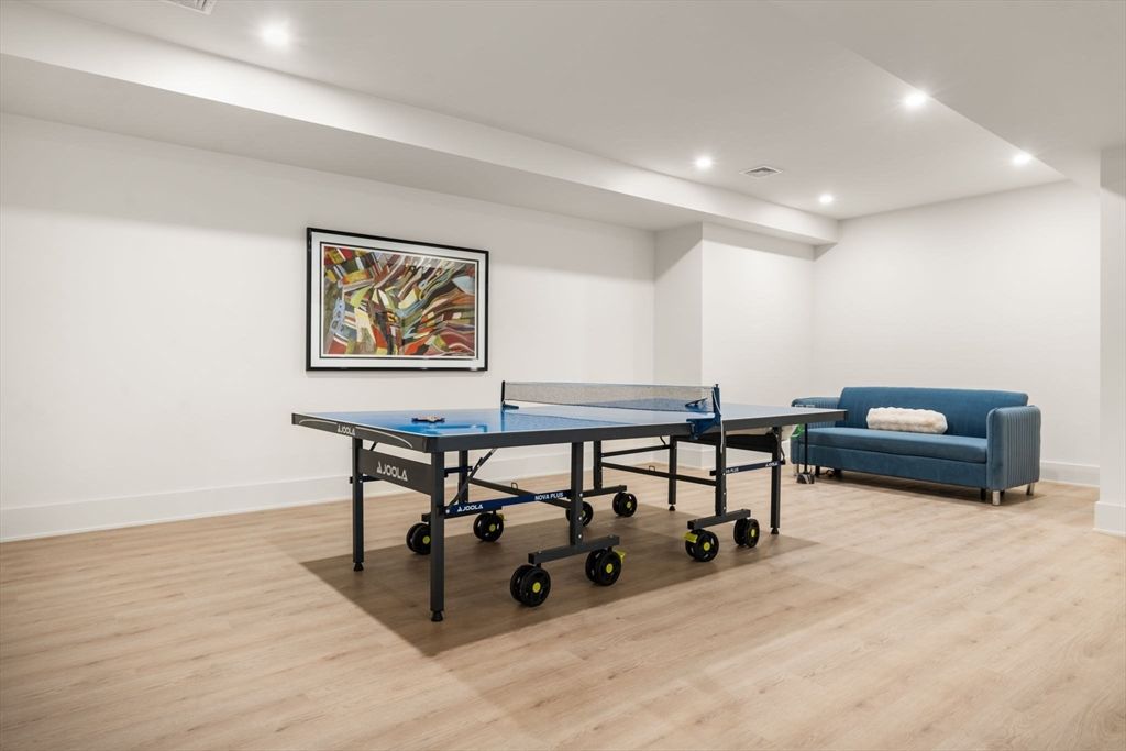 Game Room, Interior, Recessed Lighting, Wood Texture Flooring