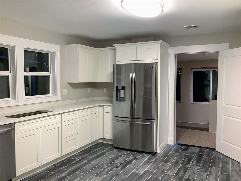 Interior, Kitchen, Stainless Steel Appliances, Wood Texture Flooring