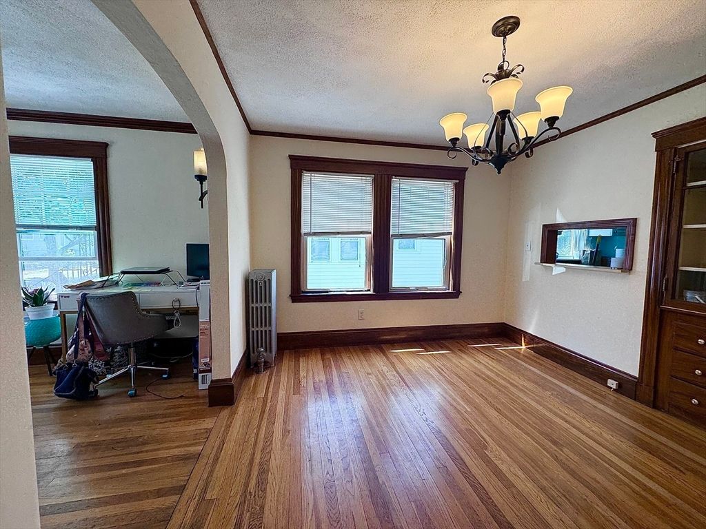 Chandelier, Home Office, Interior, Wood Texture Flooring