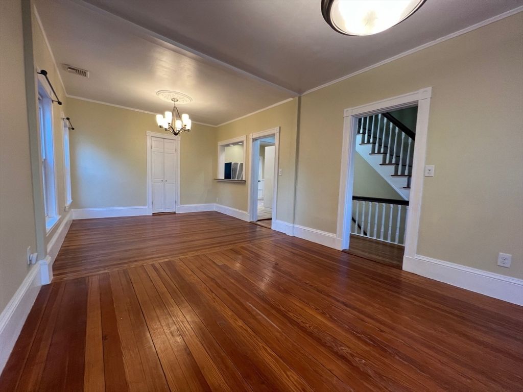 Chandelier, Empty room, Interior, Wood Texture Flooring