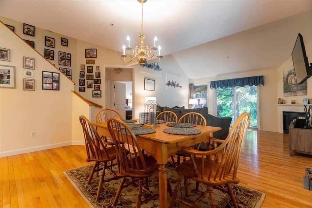 Chandelier, Dining room, Interior, Wood Texture Flooring