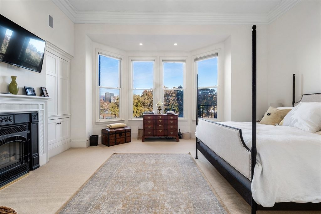 Bedroom, Fireplace, Interior, Recessed Lighting