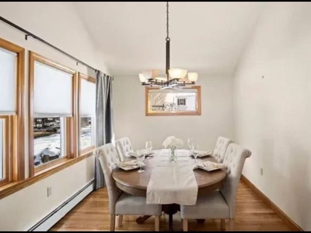 Chandelier, Dining room, Interior, Wood Texture Flooring