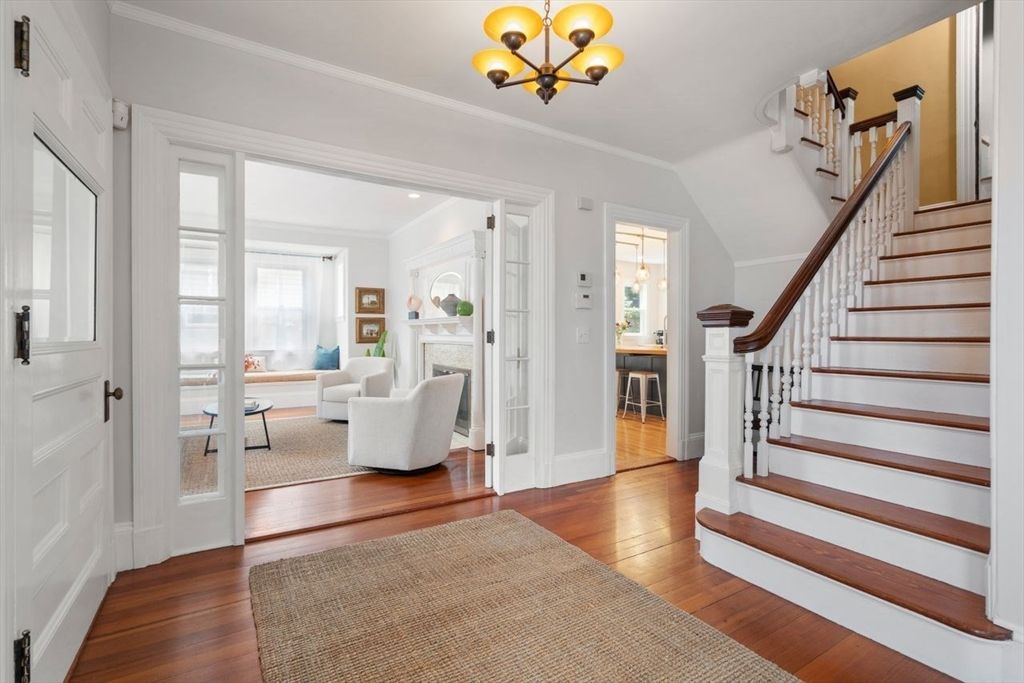 Chandelier, Fireplace, Interior, Living room, Wood Texture Flooring