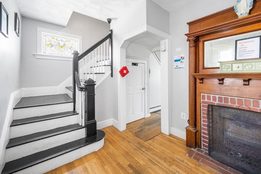 Fireplace, Interior, Wood Texture Flooring
