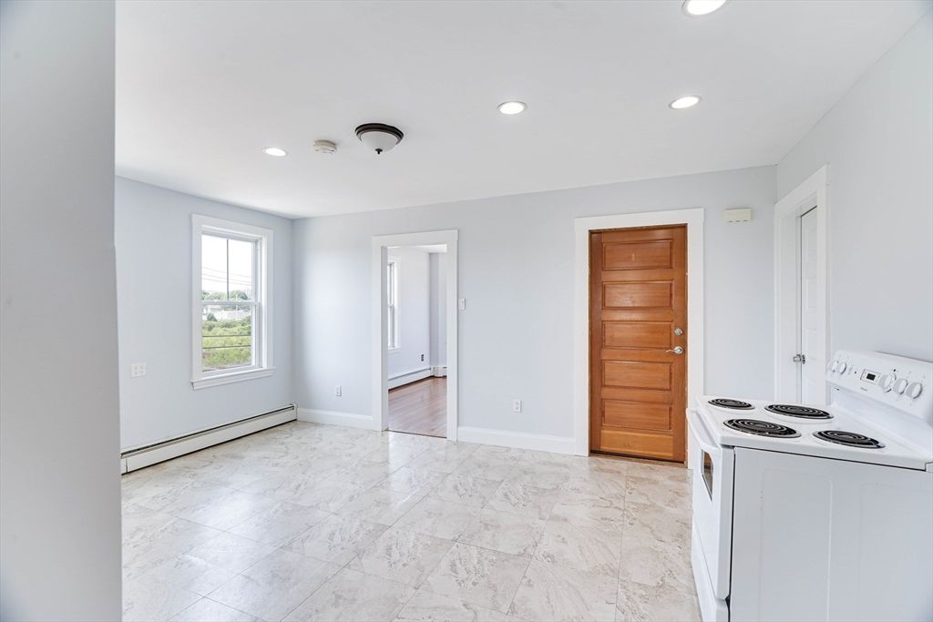 Empty room, Interior, Kitchen, Marble, Recessed Lighting