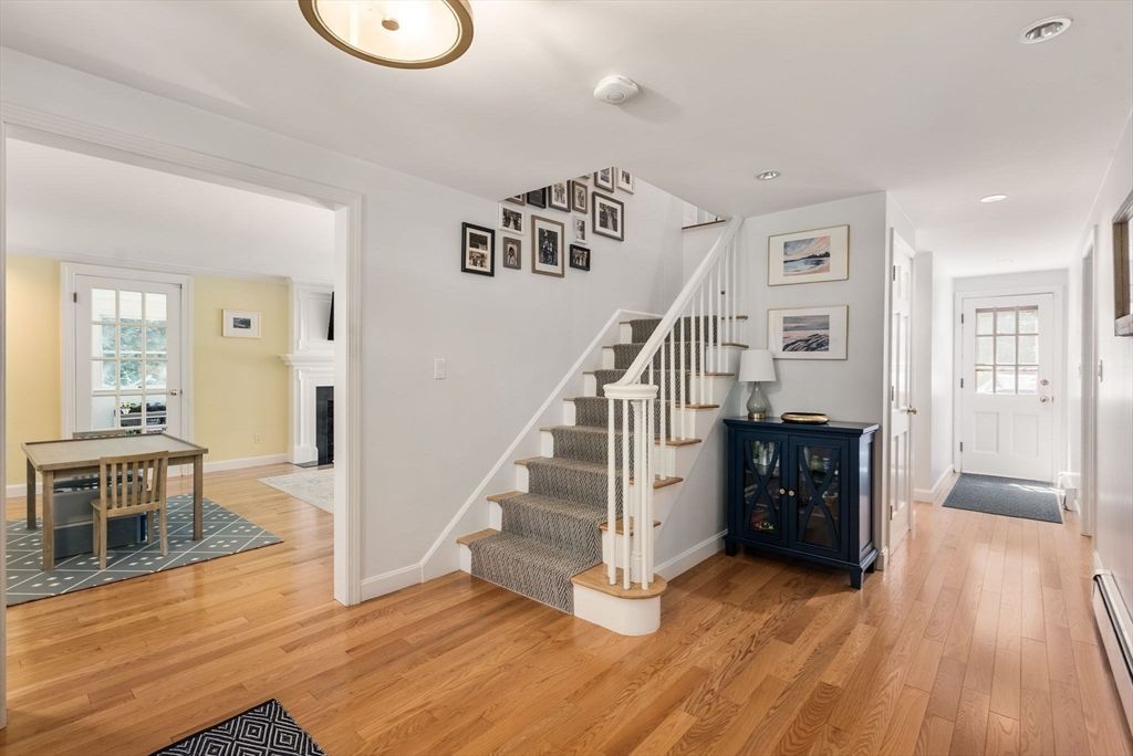 Fireplace, Interior, Recessed Lighting, Wood Texture Flooring