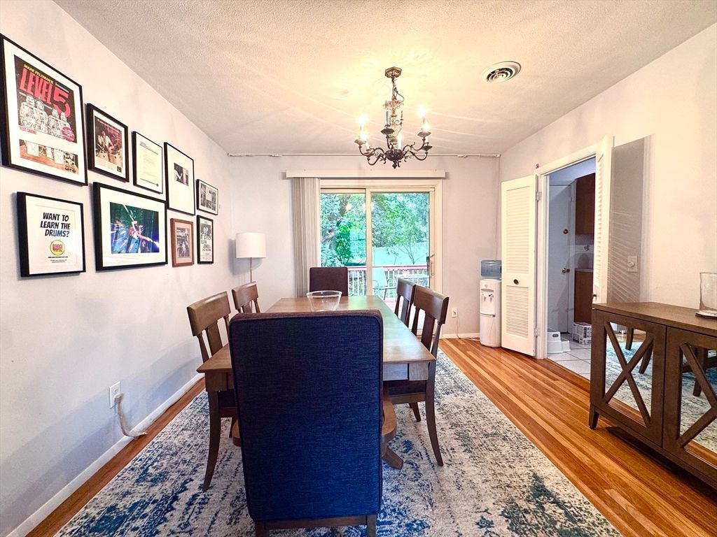 Chandelier, Dining room, Interior, Wood Texture Flooring