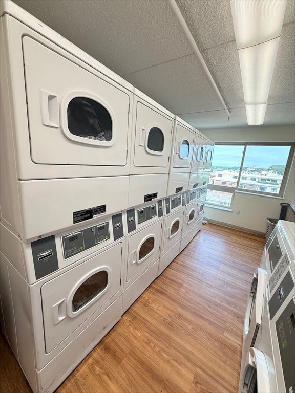 Interior, Washer, Wood Texture Flooring