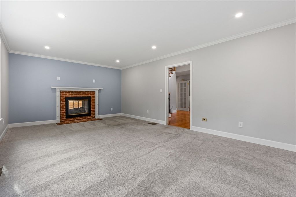 Empty room, Fireplace, Interior, Recessed Lighting