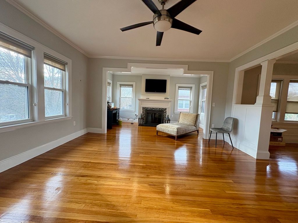 Empty room, Fireplace, Interior, Wood Texture Flooring