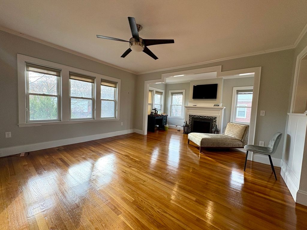 Empty room, Fireplace, Interior, Wood Texture Flooring