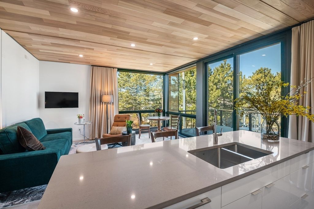 Interior, Living room, Recessed Lighting, Wooden Ceilings
