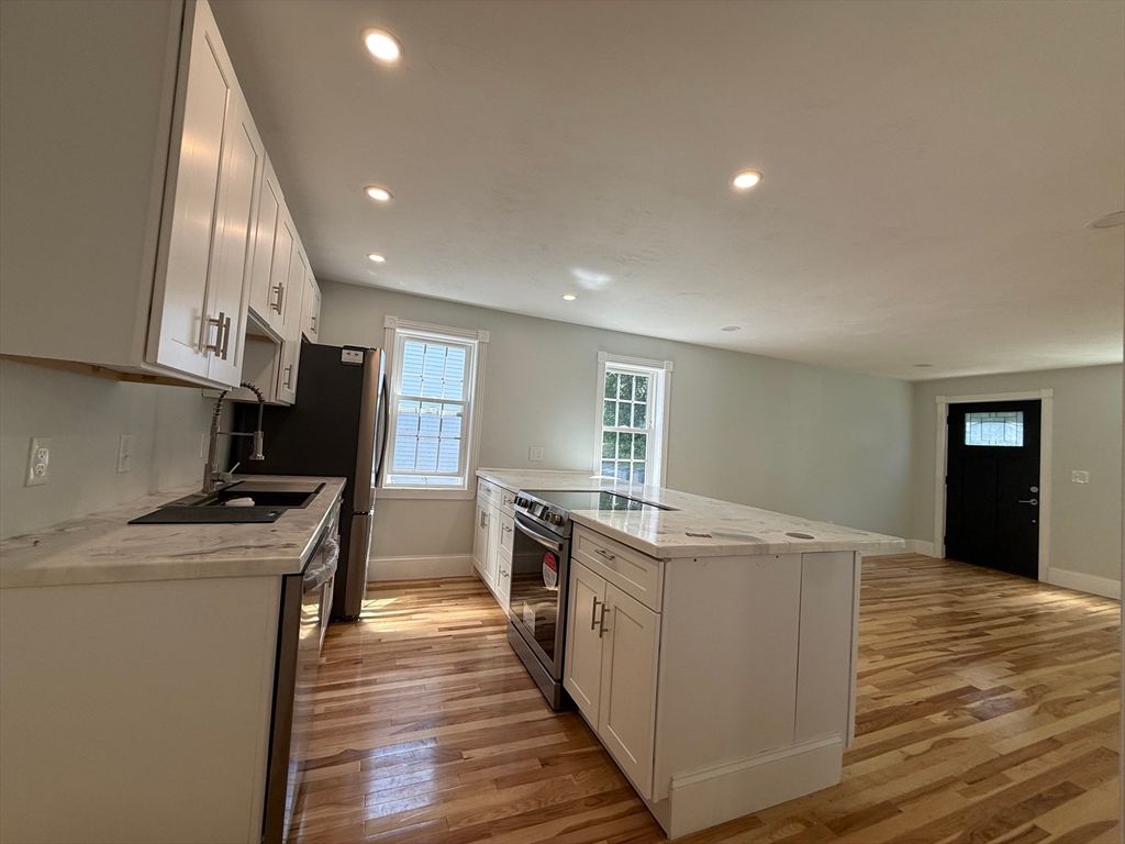 Interior, Kitchen, Recessed Lighting, Wood Texture Flooring