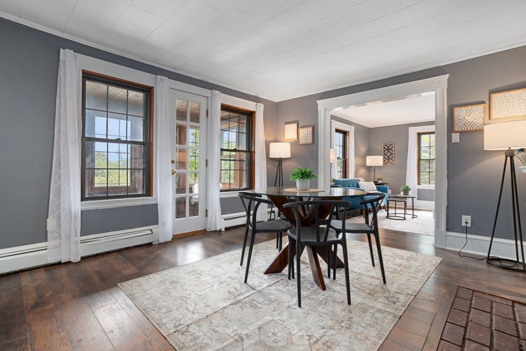 Dining room, Interior, Wood Texture Flooring