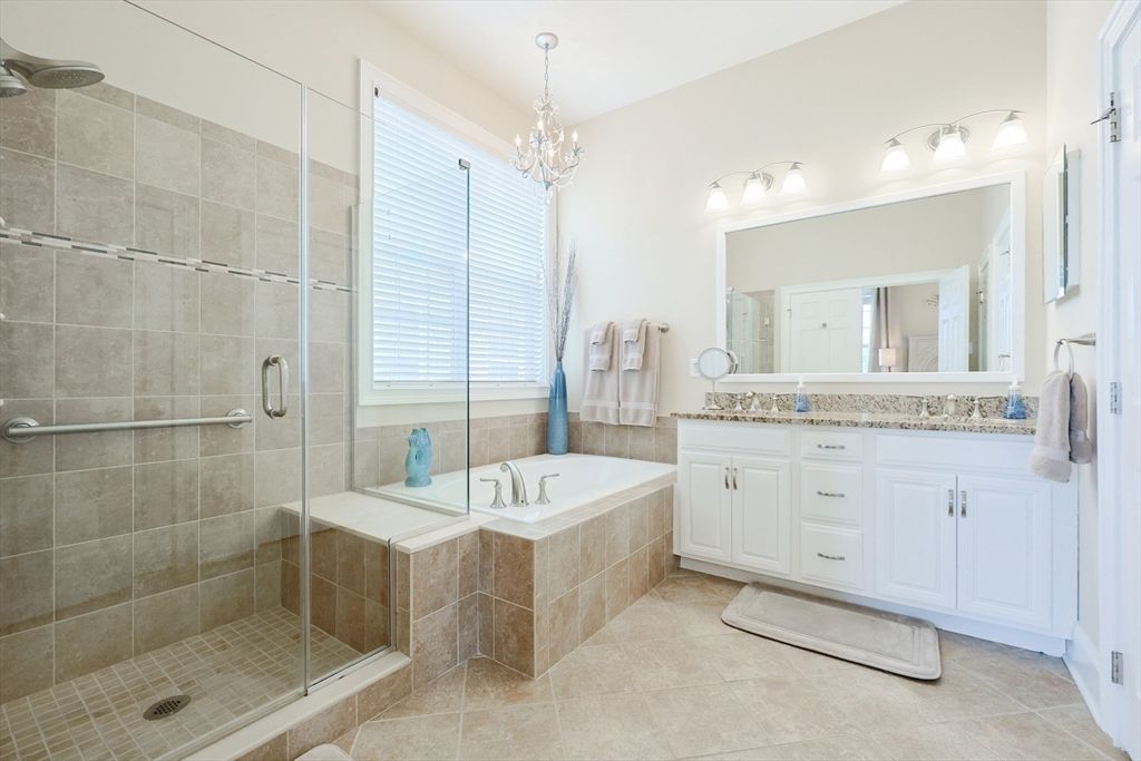 Bathroom, Chandelier, Glass Shower, Interior