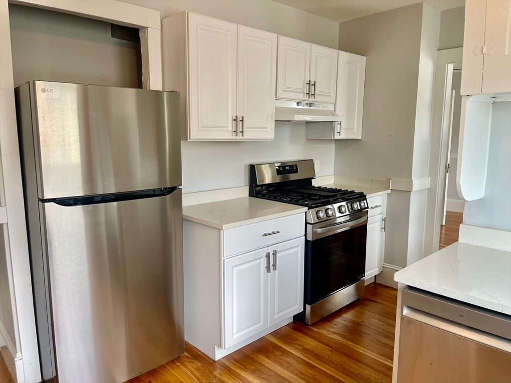 Interior, Kitchen, Stainless Steel Appliances, Wood Texture Flooring