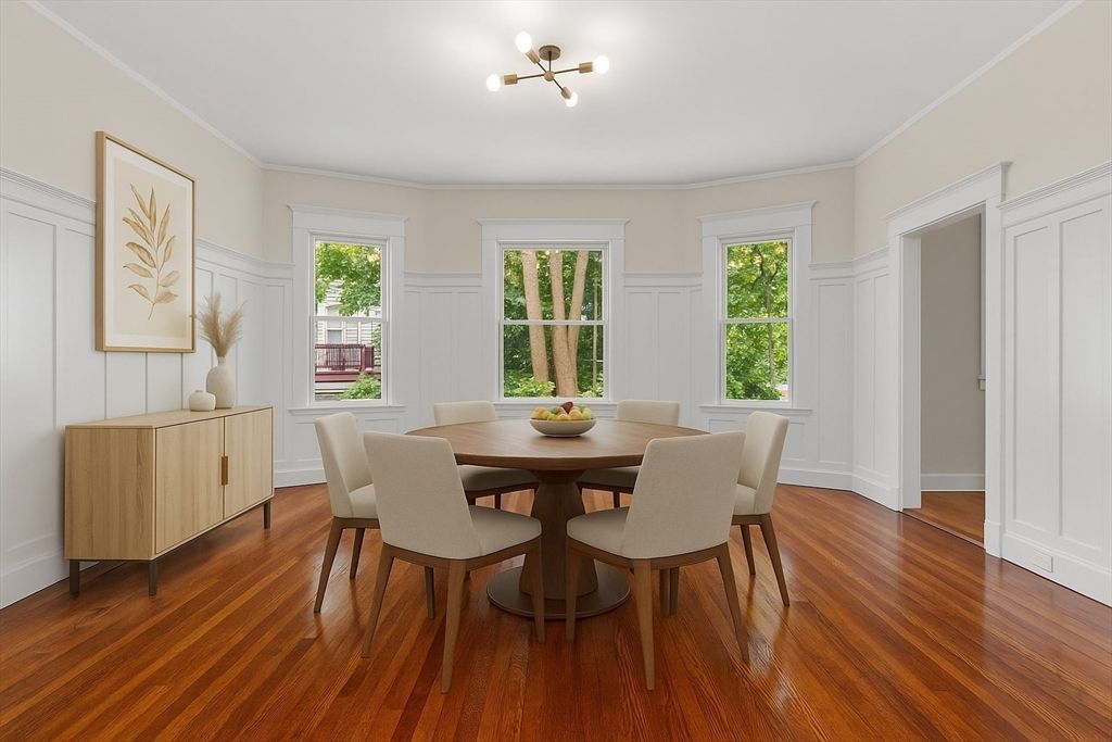 Dining room, Interior, Wood Texture Flooring