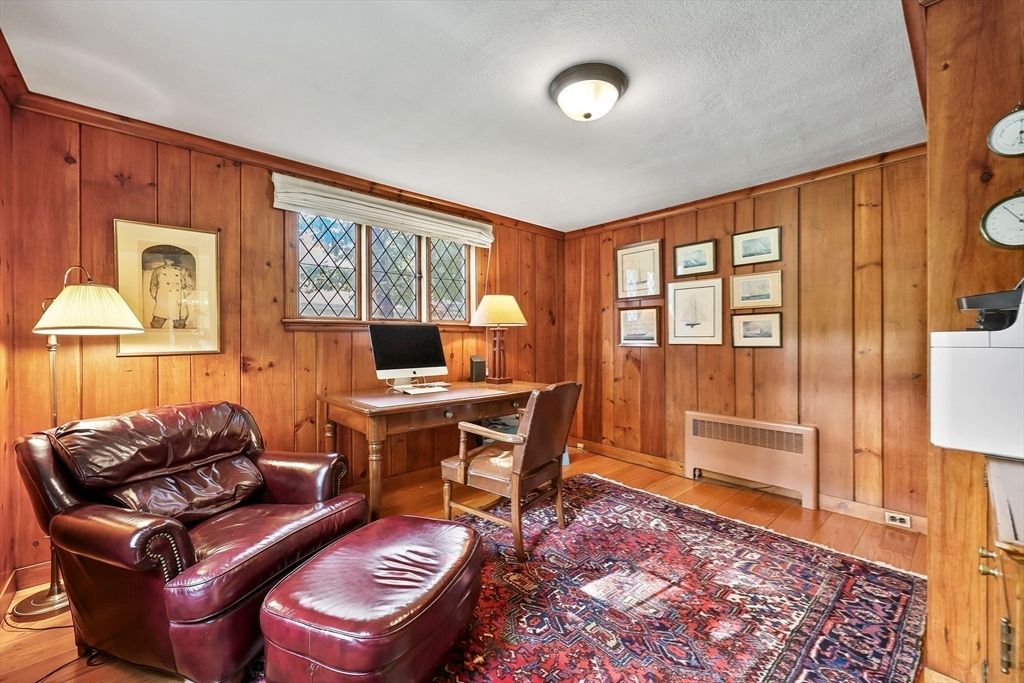 Home Office, Interior, Wood Texture Flooring, Wooden Walls