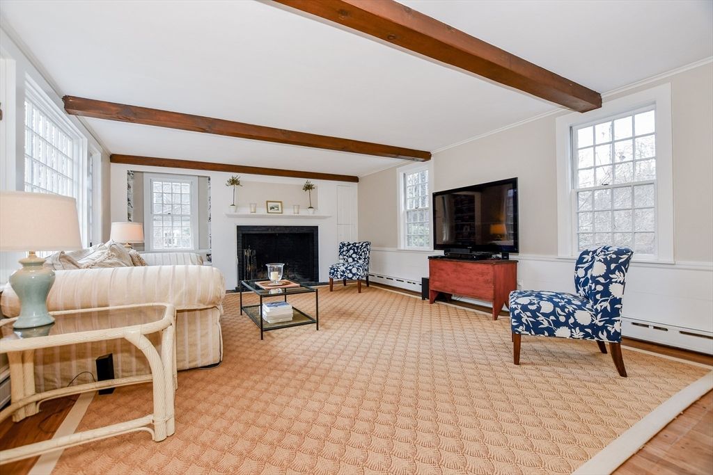 Fireplace, Interior, Living room, Wooden Beams, Wood Texture Flooring