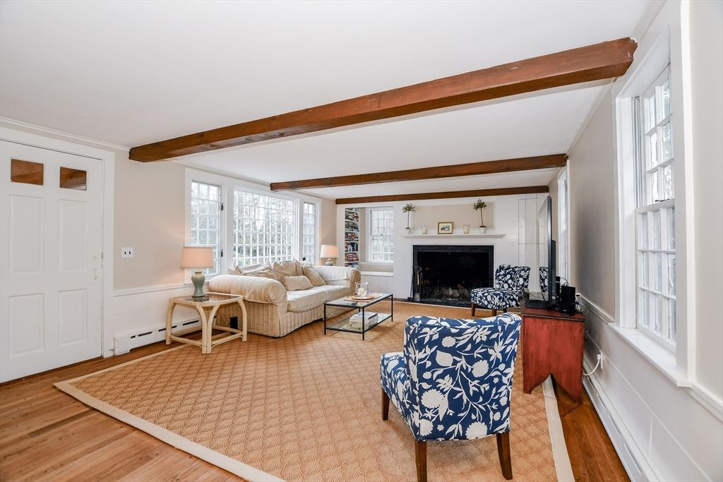 Fireplace, Interior, Living room, Wooden Beams, Wood Texture Flooring