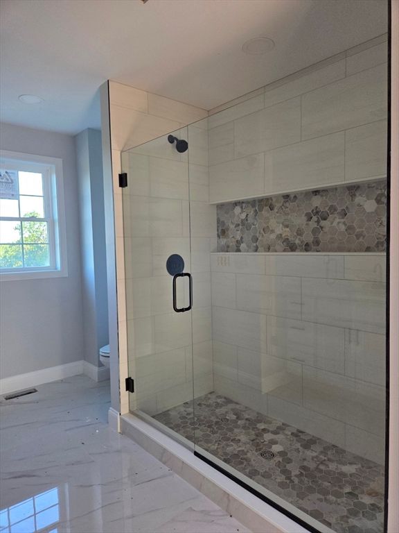 Bathroom, Glass Shower, Interior, Marble