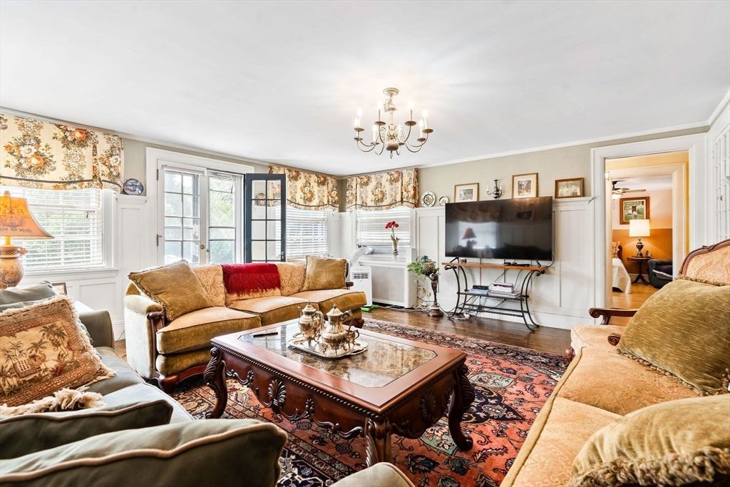 Chandelier, Fireplace, Interior, Living room, Wood Texture Flooring