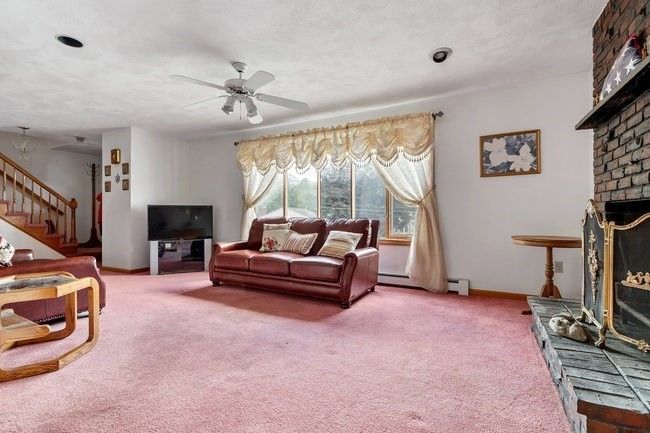 Fireplace, Interior, Living room, Recessed Lighting