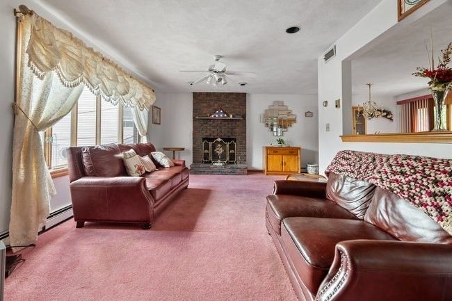 Fireplace, Interior, Living room, Stone Walls
