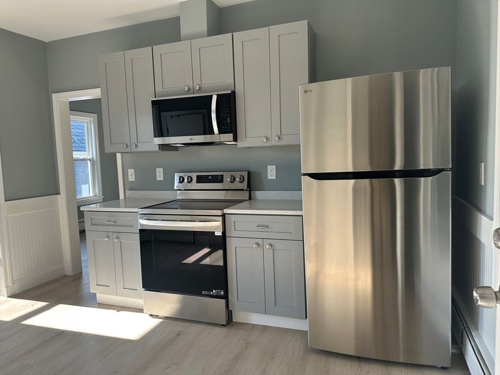 Interior, Kitchen, Stainless Steel Appliances, Wood Texture Flooring