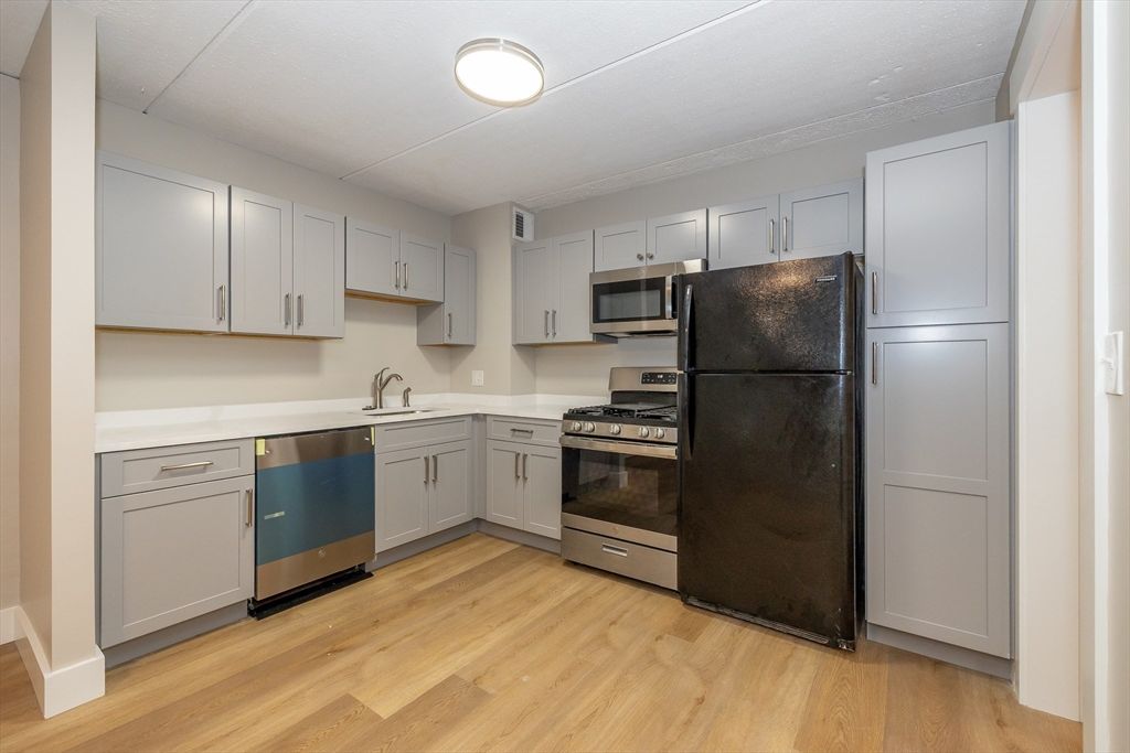 Interior, Kitchen, Stainless Steel Appliances, Wood Texture Flooring