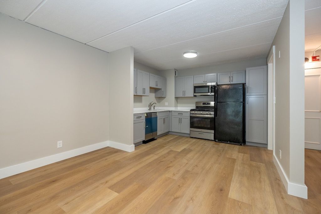Interior, Kitchen, Stainless Steel Appliances, Wood Texture Flooring