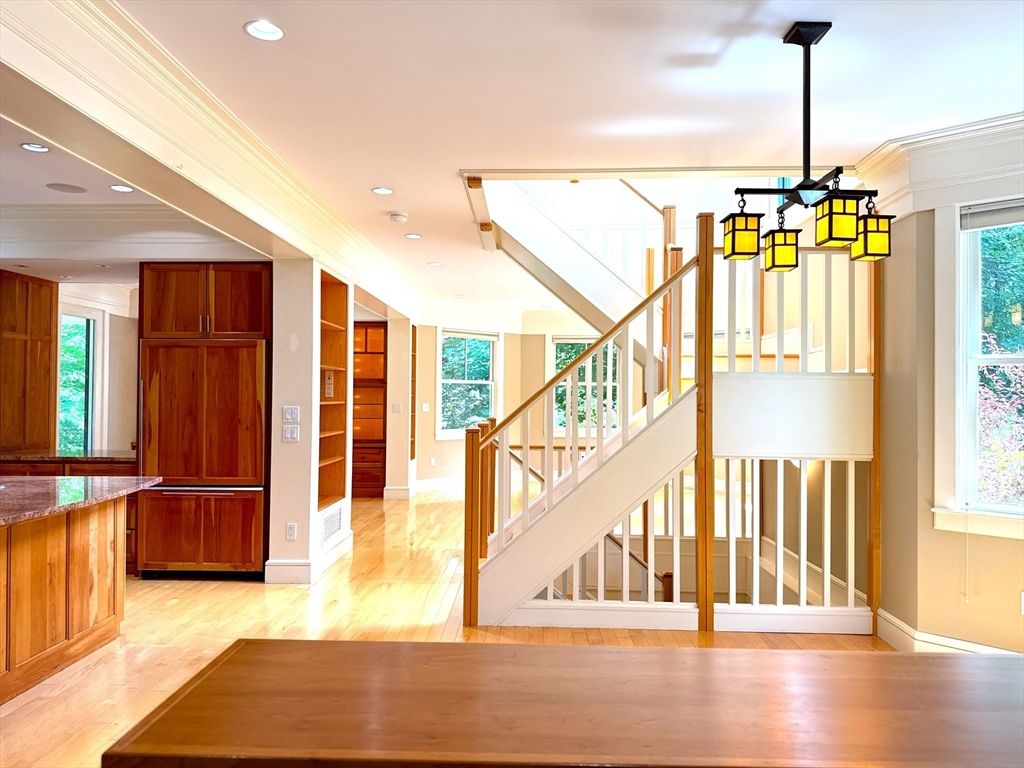 Interior, Pendant Lights, Recessed Lighting, Wood Texture Flooring
